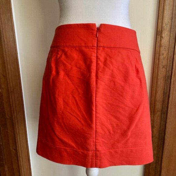 J. CREW Orange Double Serge Cotton Mini A Line Skirt 10 - Picture 7 of 13
